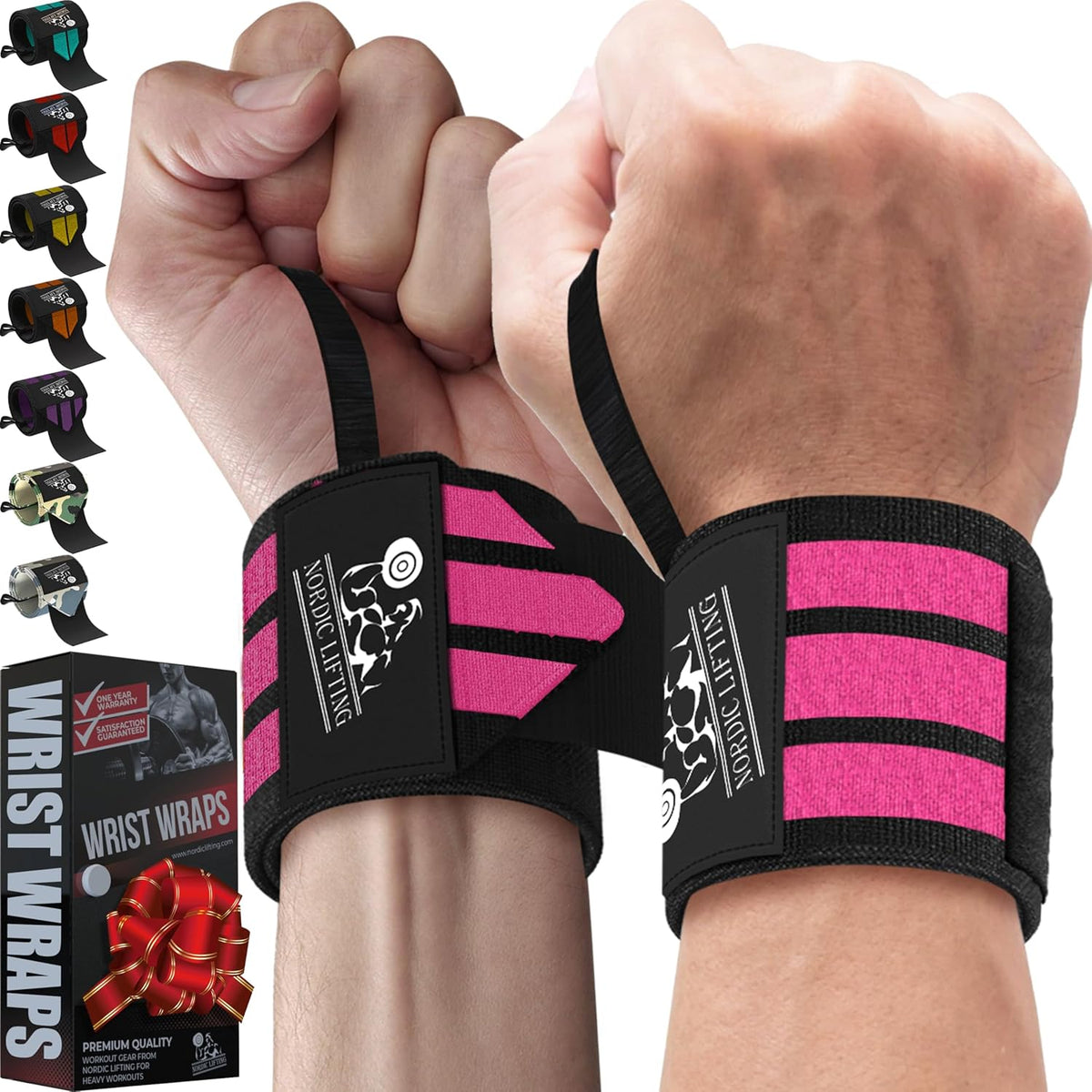 Wrist Wraps for Weightlifting with Thumb Loop (1 Pair)