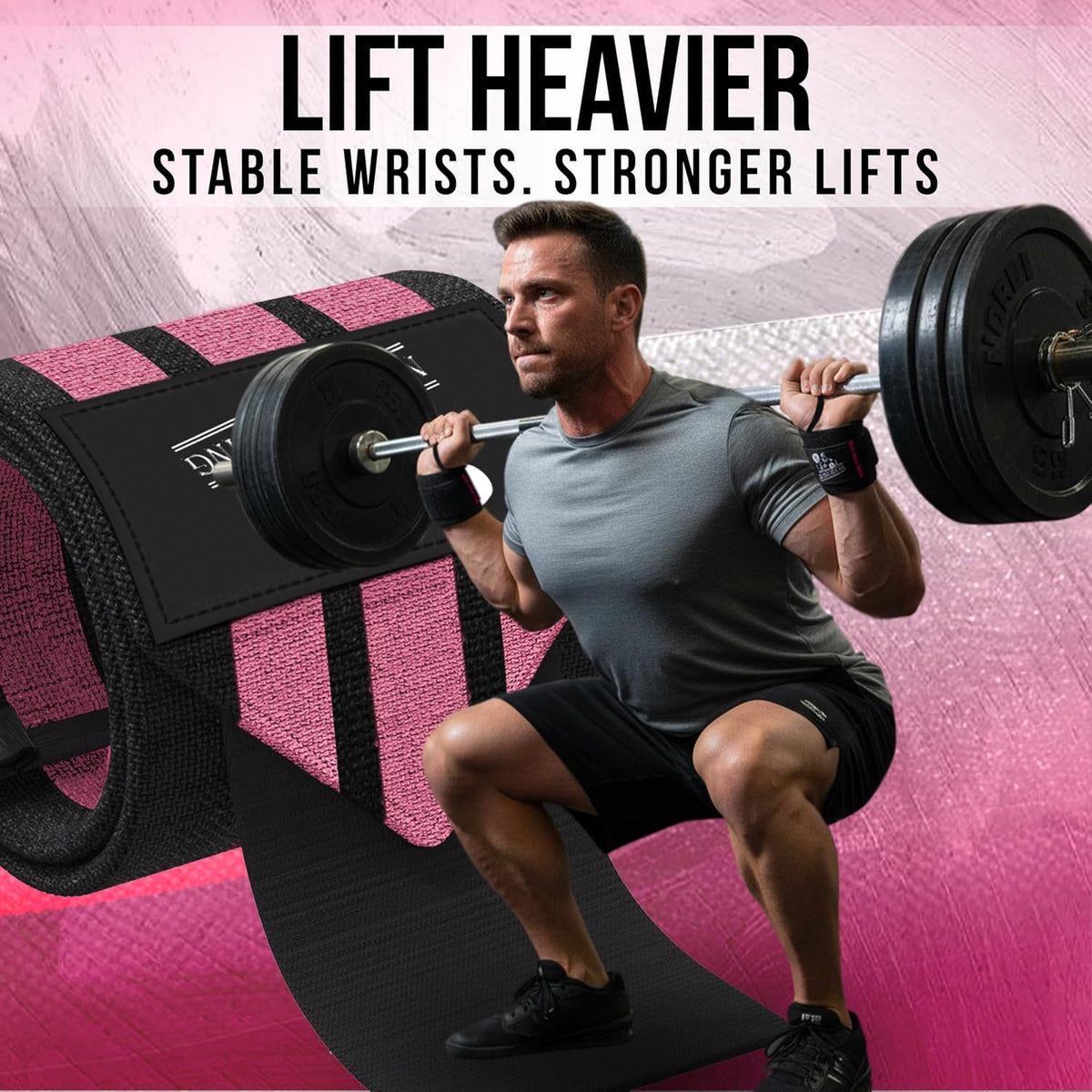 Wrist Wraps for Weightlifting with Thumb Loop (1 Pair)