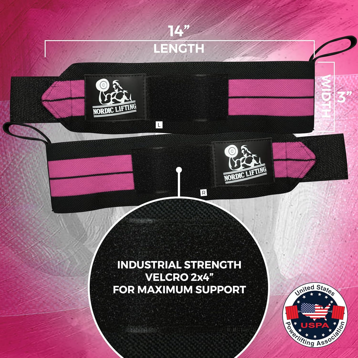 Wrist Wraps for Weightlifting with Thumb Loop (1 Pair)