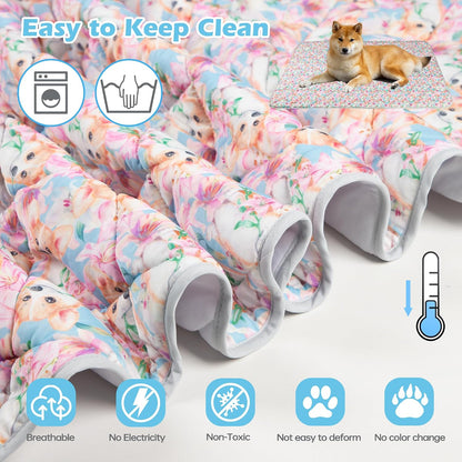 Dog Cooling Mat, Cat Self Cool Ice Pads,Lightweight Pet Cooling Pad Blanket Bed Cover,Puppies Summer Cool Tech Fabric,Washable Dog Sleeping Mat for Home & Outdoor,Keep Cool for Pets