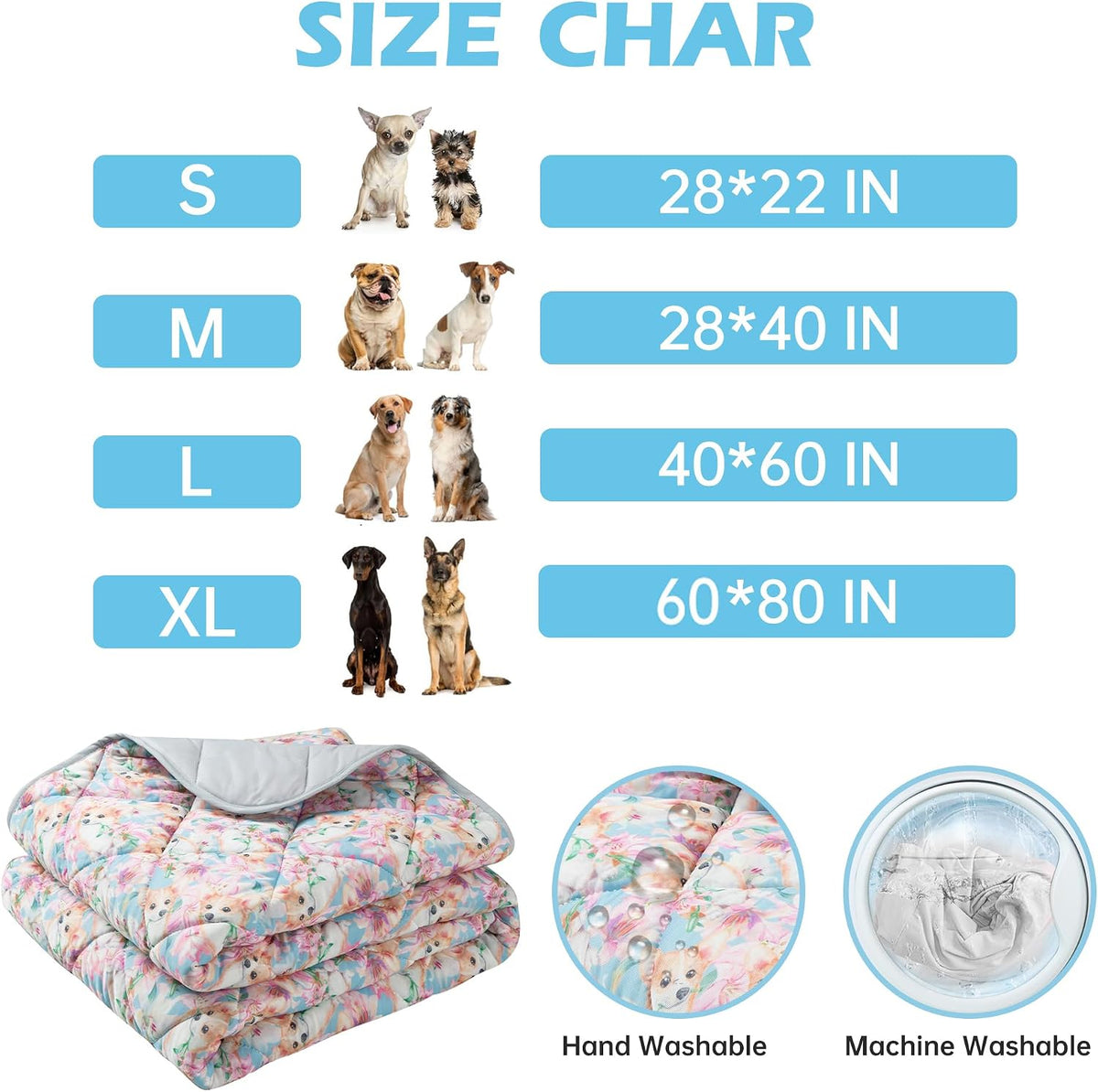 Dog Cooling Mat, Cat Self Cool Ice Pads,Lightweight Pet Cooling Pad Blanket Bed Cover,Puppies Summer Cool Tech Fabric,Washable Dog Sleeping Mat for Home & Outdoor,Keep Cool for Pets