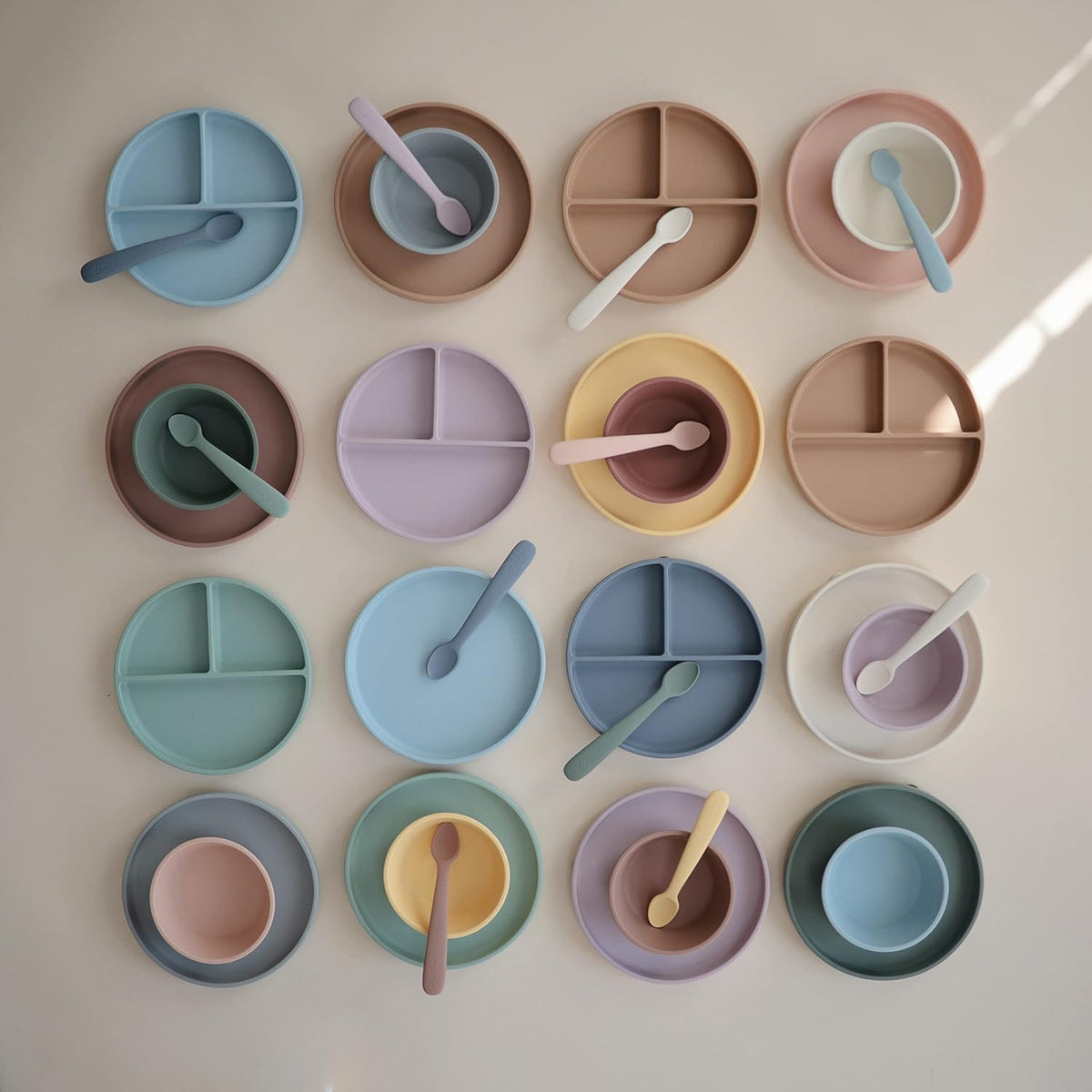 Silicone Baby Feeding Spoons | 2 Pack (Blush/Shifting Sand)