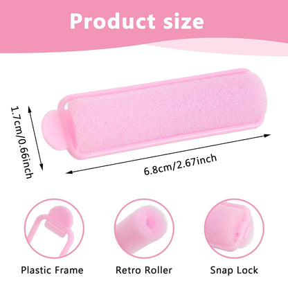 14pcs Foam Hair Rollers,2.67 In Hair Rollers to Sleep In,Heatless Curlers for Fine Thin Hair,Sponge Rollers for Hair,Soft Hair Rollers for Hair Styling,Long Short Hair Ladies Children (Pink)