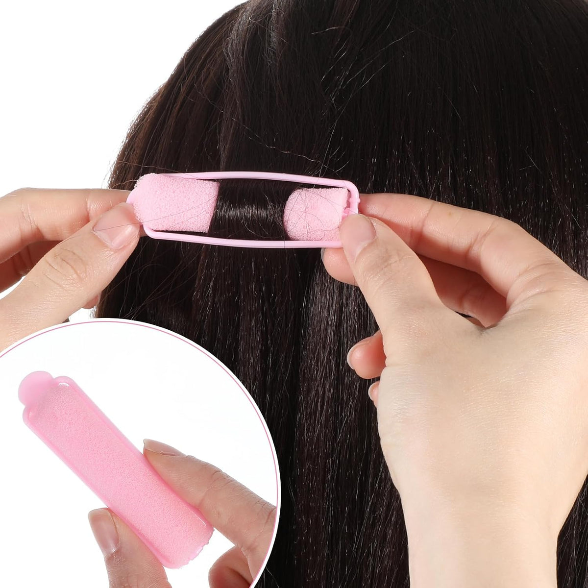 14pcs Foam Hair Rollers,2.67 In Hair Rollers to Sleep In,Heatless Curlers for Fine Thin Hair,Sponge Rollers for Hair,Soft Hair Rollers for Hair Styling,Long Short Hair Ladies Children (Pink)