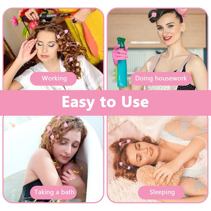 14pcs Foam Hair Rollers,2.67 In Hair Rollers to Sleep In,Heatless Curlers for Fine Thin Hair,Sponge Rollers for Hair,Soft Hair Rollers for Hair Styling,Long Short Hair Ladies Children (Pink)