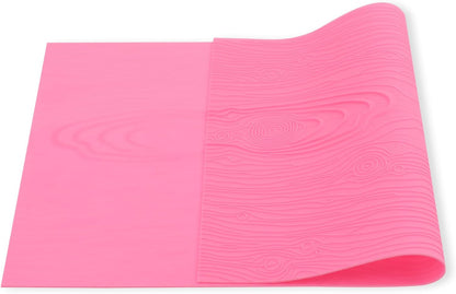 Fondant Woodgrain Impression Mat Fondant Silicone Lace Mold Fondant Wood Texture Mat Silicone Cake Fondant Mat Fondant Embossed Craft Tools for Cakes Decorating(17 x 9 inches), Pink
