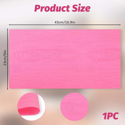 Fondant Woodgrain Impression Mat Fondant Silicone Lace Mold Fondant Wood Texture Mat Silicone Cake Fondant Mat Fondant Embossed Craft Tools for Cakes Decorating(17 x 9 inches), Pink