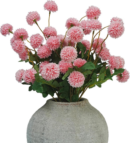 6pcs Beige Faux Silk Mums Artificial Flowers, Mini Fake Flower