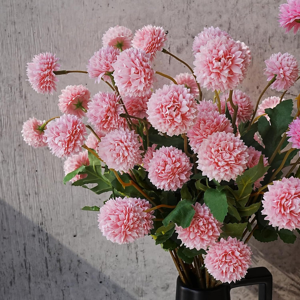 6pcs Beige Faux Silk Mums Artificial Flowers, Mini Fake Flower