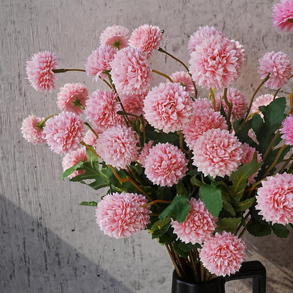 6pcs Beige Faux Silk Mums Artificial Flowers, Mini Fake Flower