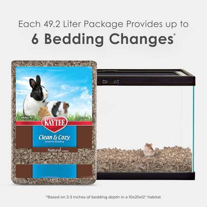 Kaytee Clean & Cozy Natural Paper Bedding, Made for Small Animals, 49.2 Liters