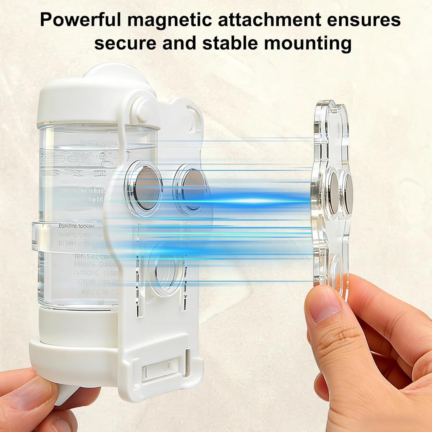 Magnetic Hamster Water Bottle Holder with 80ml Bottle & Feeding Bowl, Adjustable Height, Drop-Resistant, for Hamsters Gerbils Mice Small Pets (1.8×2.4×3.9 in)