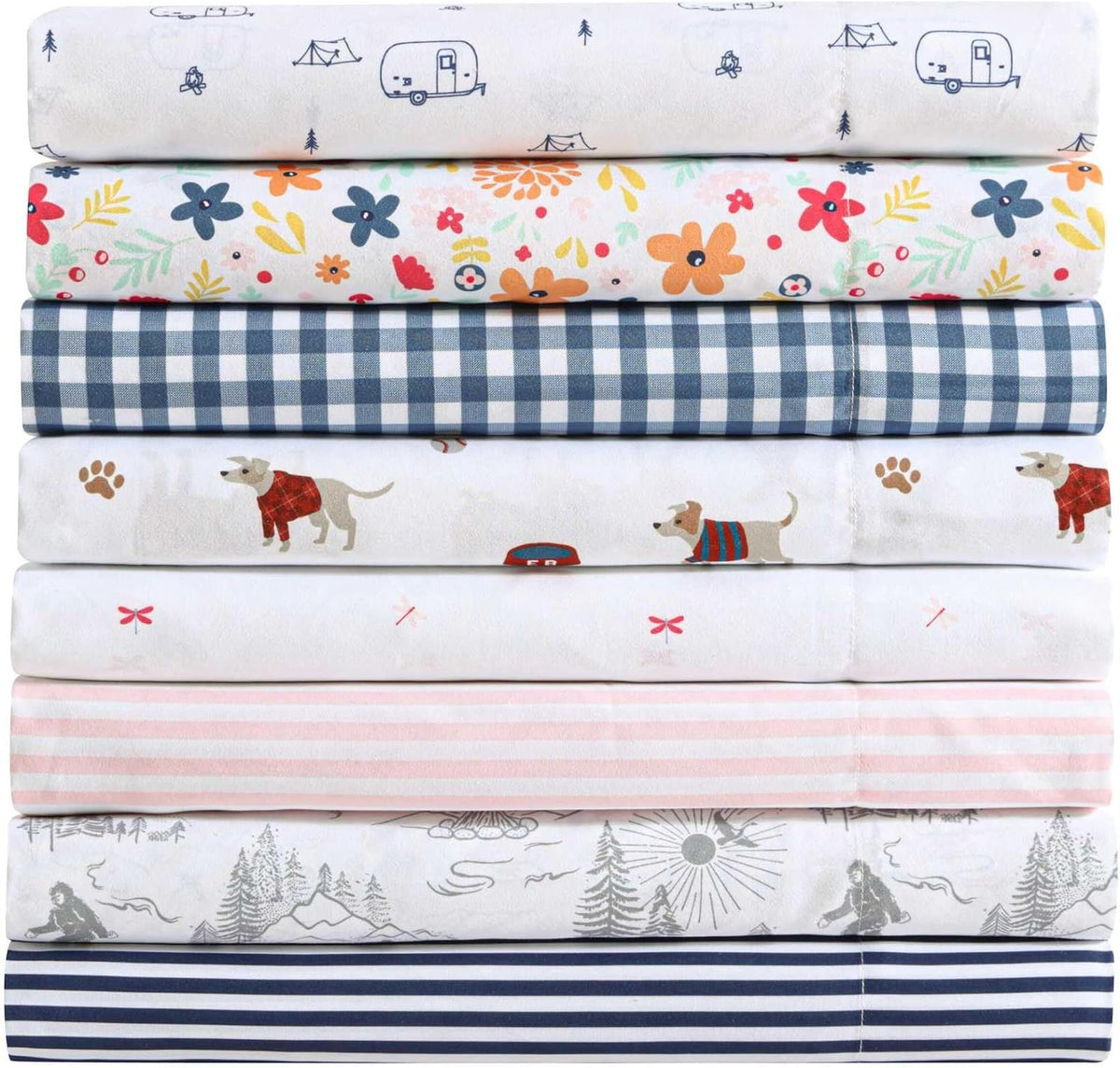 Kids - Queen Sheet Set, Ultra-Soft Microfiber Bedding with Fully Elastic Fitted Sheet, Kids Bed Set with Pillowcases, Easy Care Bedding (Little Stripe)