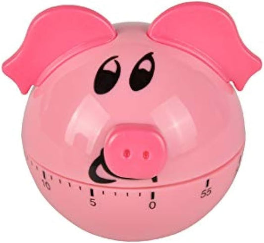 Jayron Pink Pig Kitchen Timer, 60-Minute Mechanical Countdown Timer