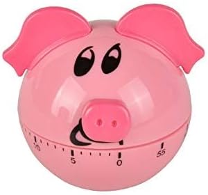 Jayron Pink Pig Kitchen Timer, 60-Minute Mechanical Countdown Timer