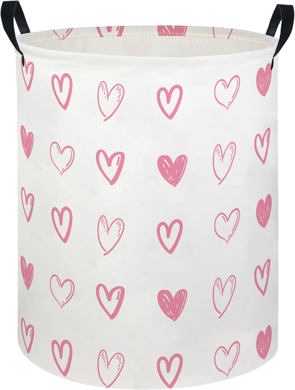Baby Laundry Hamper kids laundry Basket Waterproof Laundry Bag for Bedroom Clothes Organizer Room Décor(Pink Heart)