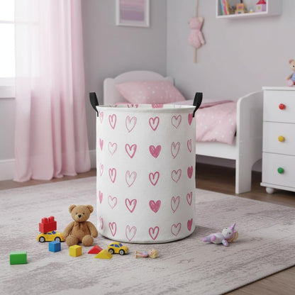 Baby Laundry Hamper kids laundry Basket Waterproof Laundry Bag for Bedroom Clothes Organizer Room Décor(Pink Heart)