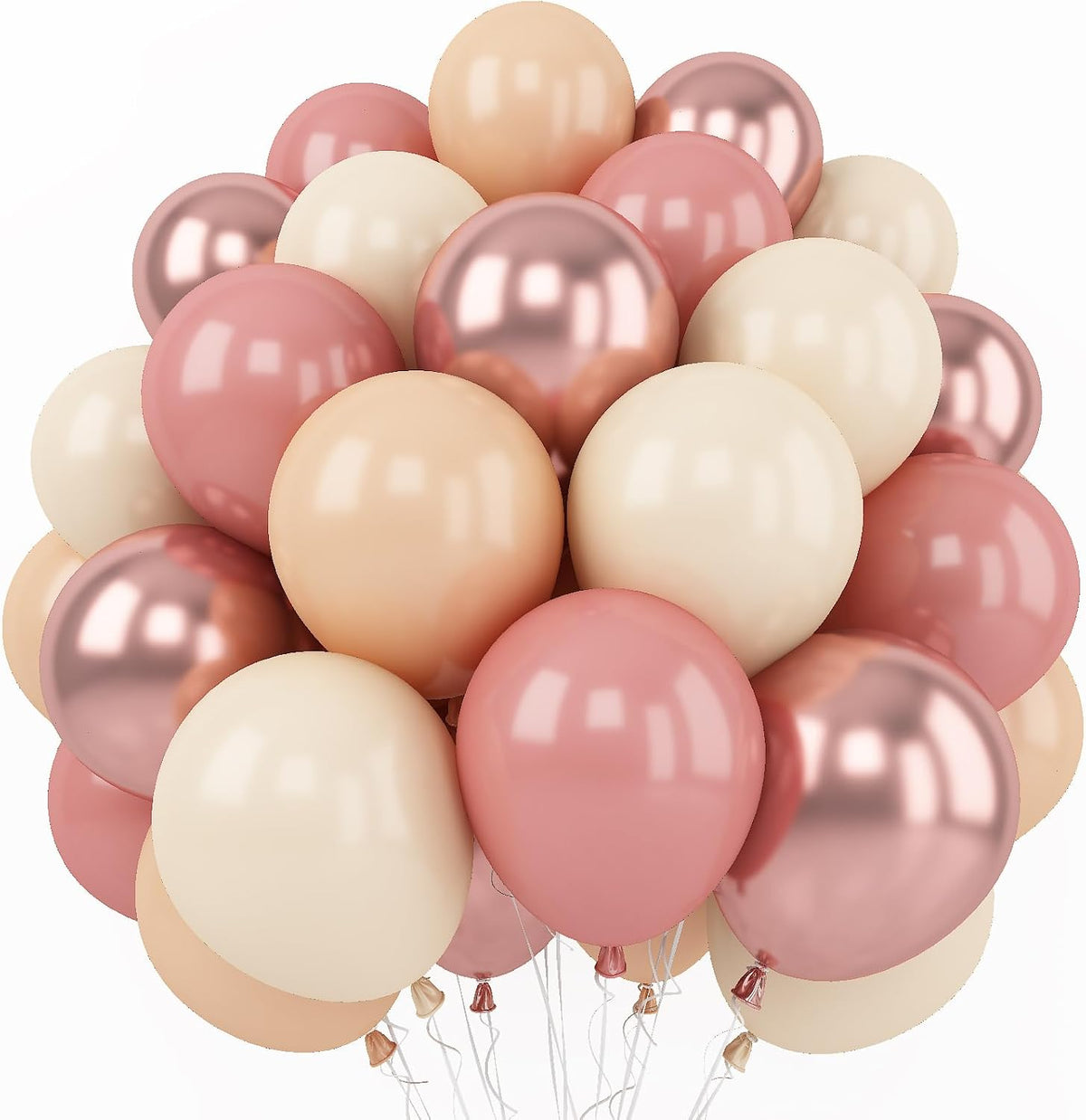 Retro Blush Pink Balloons 60 Packs 12 Inch Latex Balloons