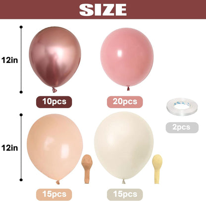 Retro Blush Pink Balloons 60 Packs 12 Inch Latex Balloons