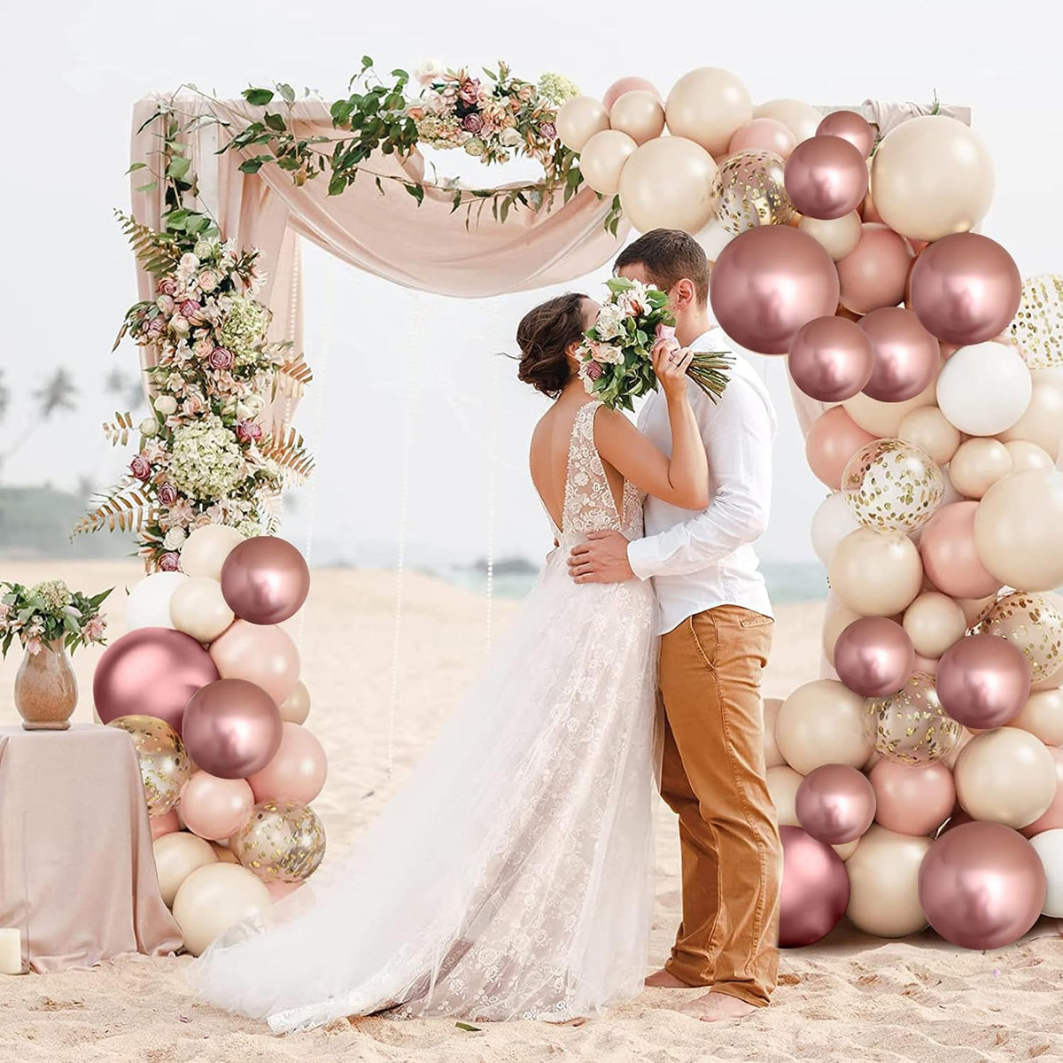 Retro Blush Pink Balloons 60 Packs 12 Inch Latex Balloons