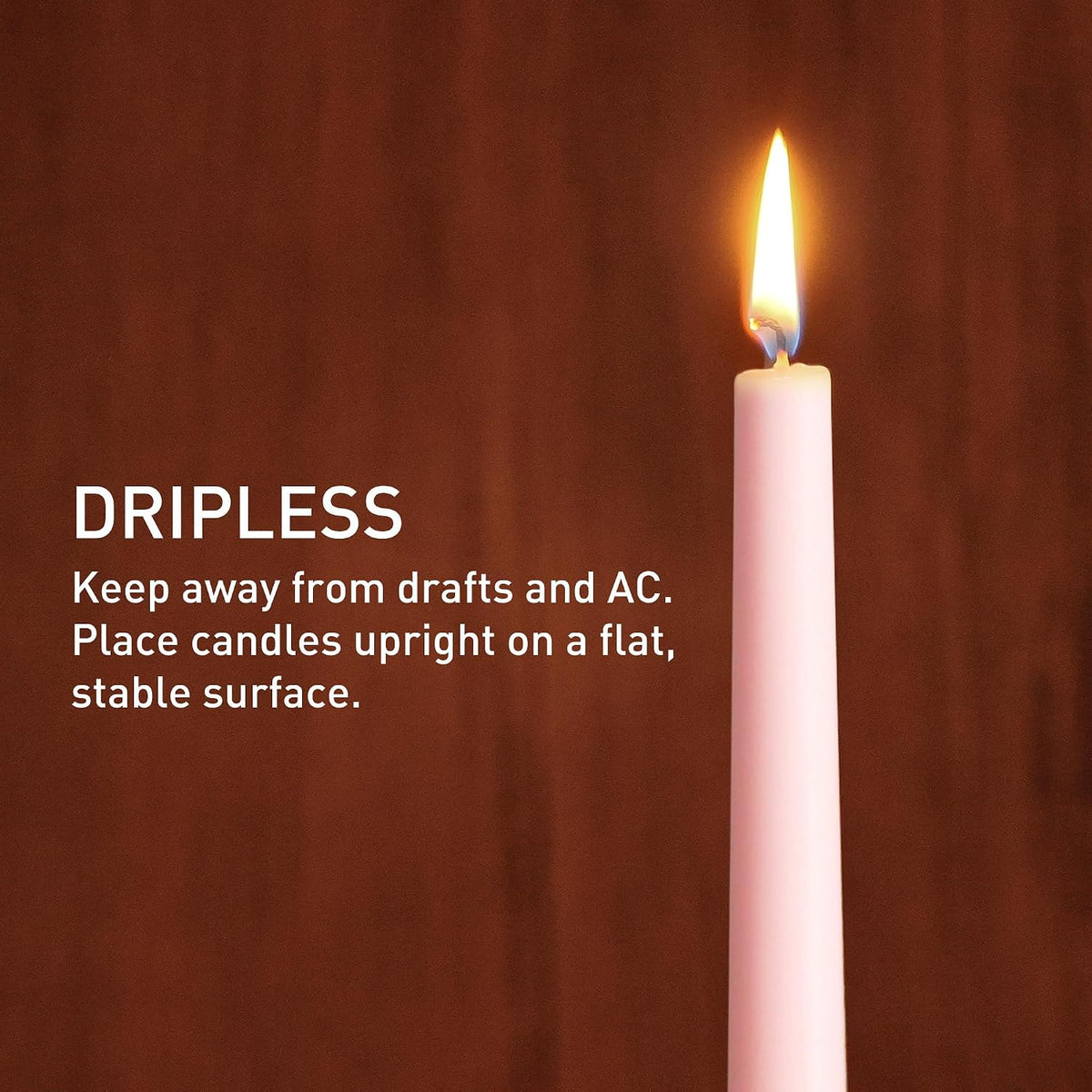12 Inch Taper Candles Pink Set of 4 Unscented Smokeless Home Decor