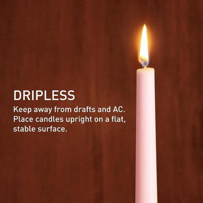 12 Inch Taper Candles Pink Set of 4 Unscented Smokeless Home Decor