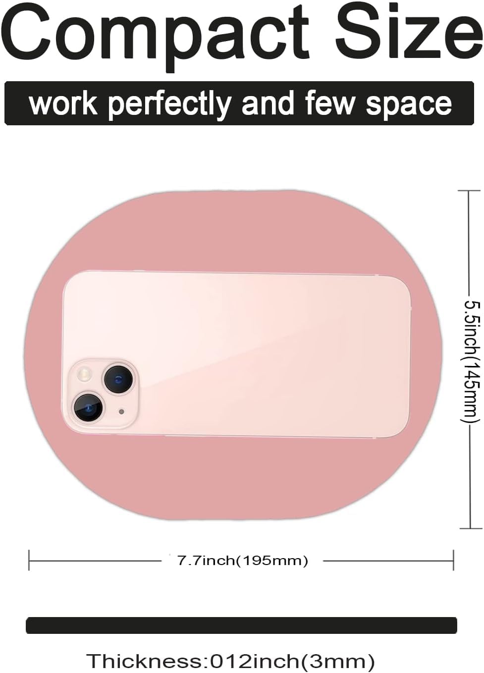 Small Mouse Pad, Mini Mouse Pad, Portable Waterproof with Anti-Slip Base,Pink 5x7 Inch