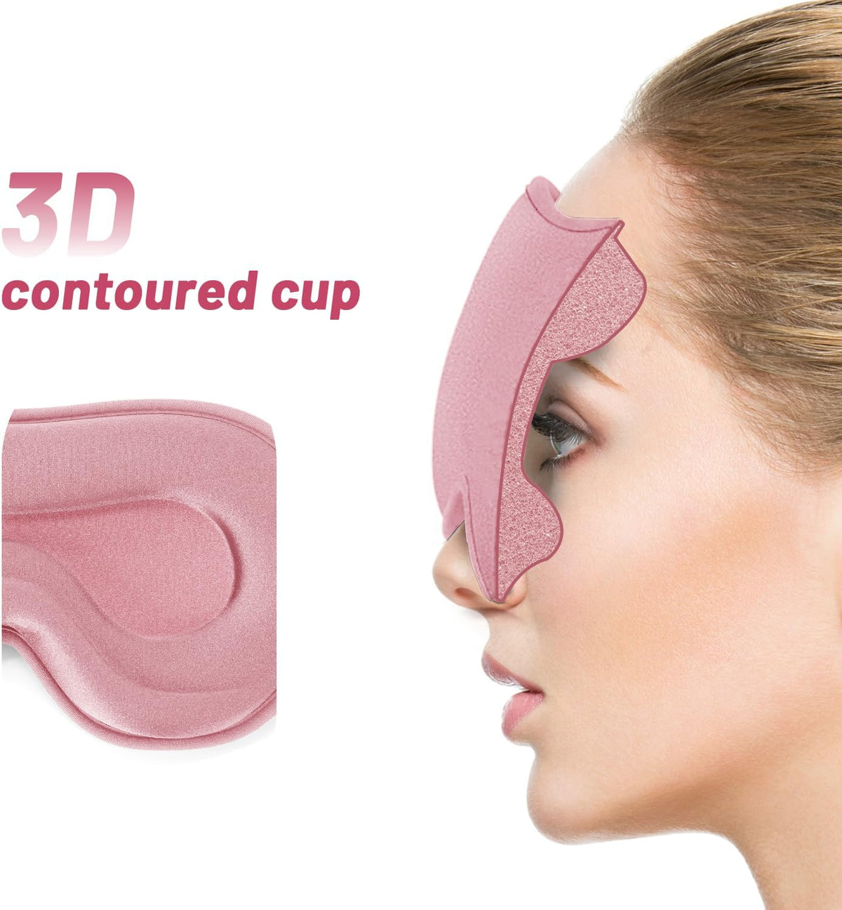 Sleep Mask for Men and Women, Lash Extensions 3D Eye Mask, Pink