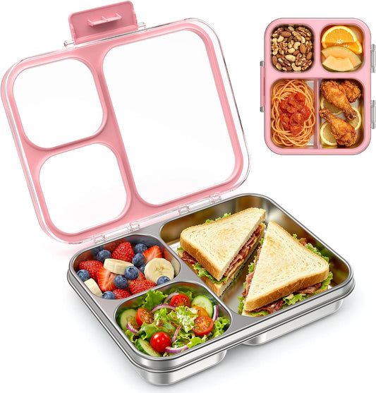 Stainless Steel Bento Lunch Box, 34oz/1000ml, Pink