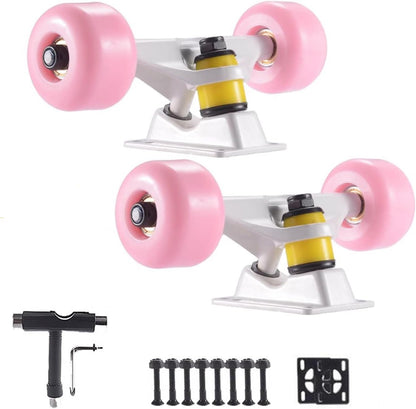 Skateboard Trucks and Wheels Set Skateboard 5inch Trucks 52mm Wheels Multifunctional Tools and Durable Skateboard Hardware Set