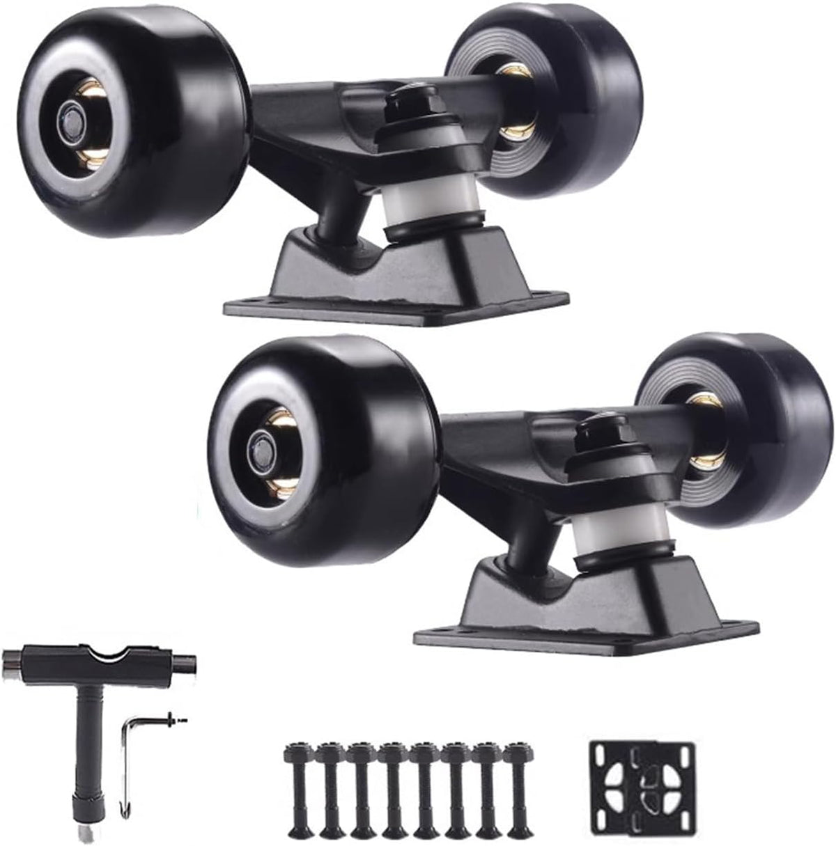 Skateboard Trucks and Wheels Set Skateboard 5inch Trucks 52mm Wheels Multifunctional Tools and Durable Skateboard Hardware Set