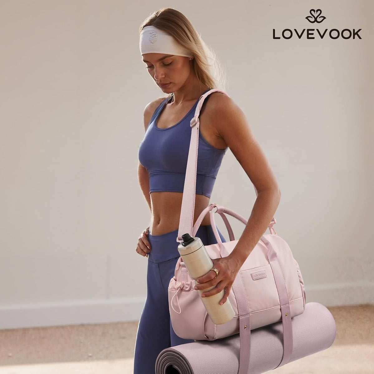 Small Gym Bag for Women with Yoga mat Holder, Mini Duffle Bag for Travel with Wet Pocket, Overnight Personal Item Bags, Lightweight Carry on Weekender Duffel for Workout, Dance, Ballet