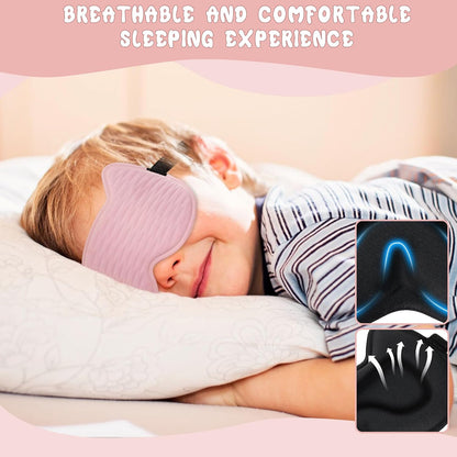 Kids Sleep Mask Eye Mask: 3D Contoured Cup Sleeping Masks Pressure-Free