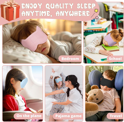 Kids Sleep Mask Eye Mask: 3D Contoured Cup Sleeping Masks Pressure-Free