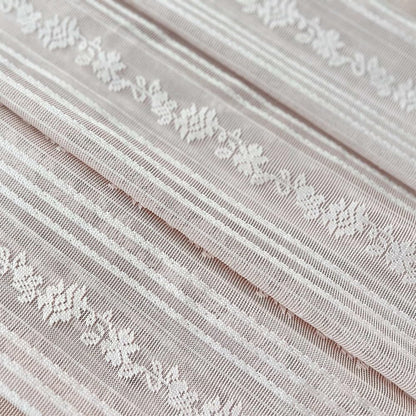 2PC Pink Floral Lace Balloon Curtain Semi Sheer Tie Up Roman Shade