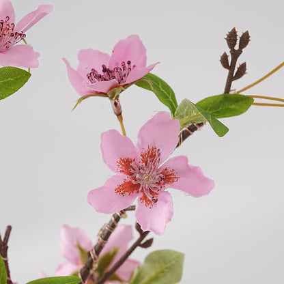 Pink Cherry Blossom in Pot, Artificial Cherry Fake Flower Lamp Indoor Outdoor Home Garden Office Decor for Wedding,Birthday,Party,Christmas