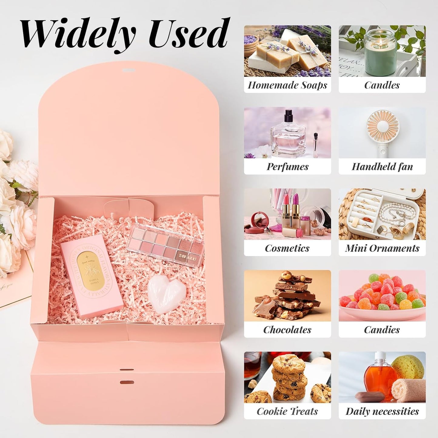 Kucoele Gift Boxes with Lids, Pink, 15 Pack, 10.6 x 7.8 x 3.1 Inches | With Ribbon, Bridesmaid Groomsman Proposal Boxes, For Wedding, Birthday