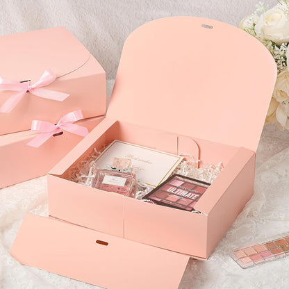 Kucoele Gift Boxes with Lids, Pink, 15 Pack, 10.6 x 7.8 x 3.1 Inches | With Ribbon, Bridesmaid Groomsman Proposal Boxes, For Wedding, Birthday