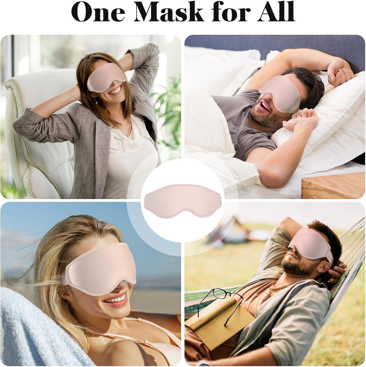 3D Eye Mask Sleep Mask for Men & Women, Pink