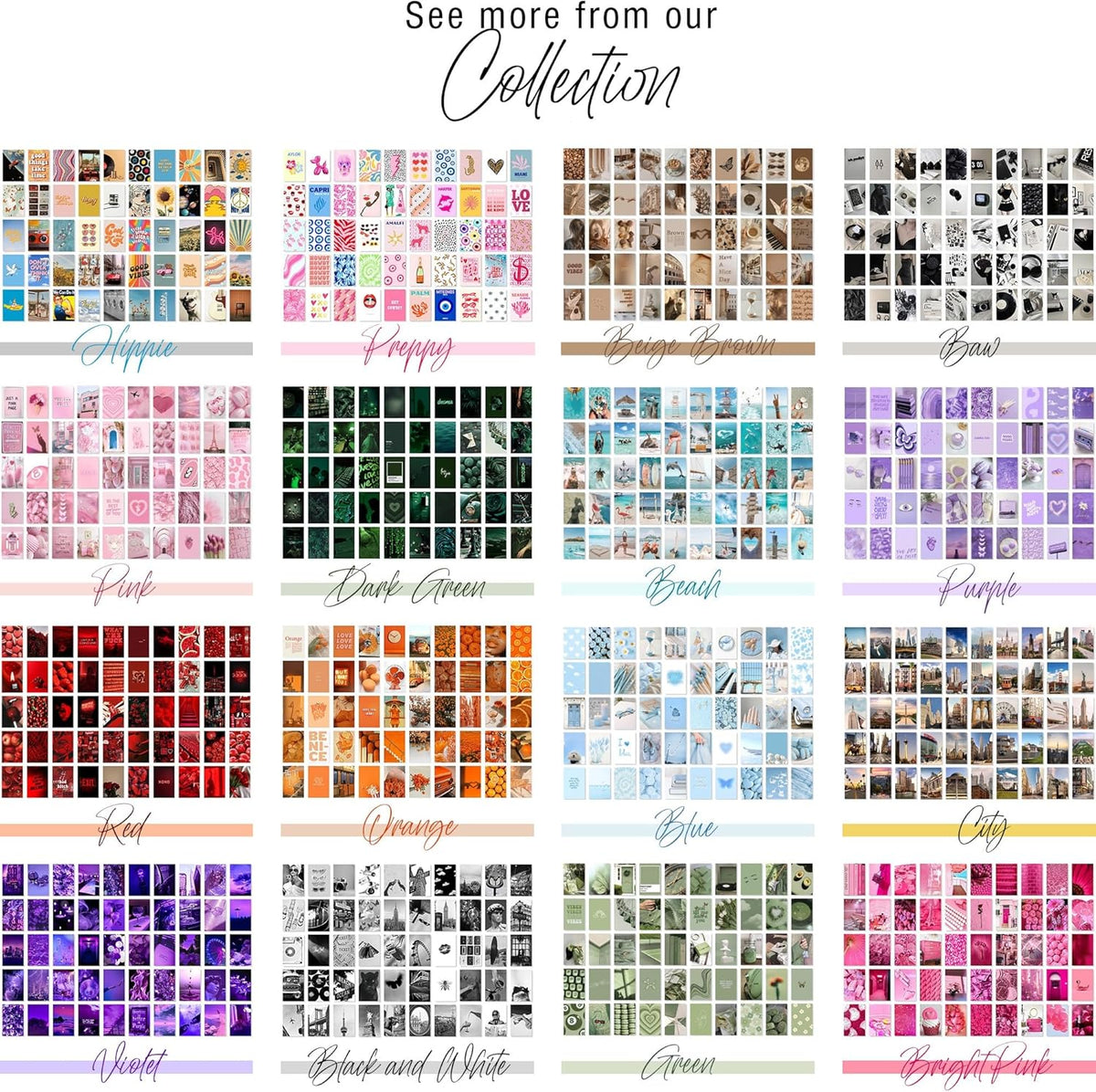 Aesthetic Room Decor for Teen Girls Wall Collage Kit Vibrant and Playful Peach Aesthetic Posters 50 Pcs 4x6 Inch Cardstock for Bedroom Dorm Room Living Room Teen Girl Room Apartment Decor