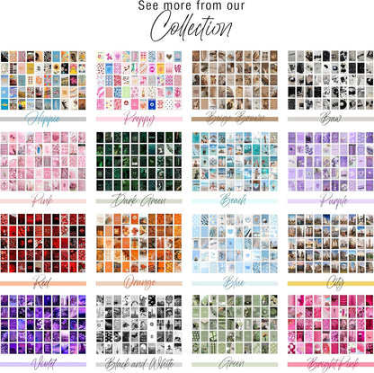 Aesthetic Room Decor for Teen Girls Wall Collage Kit Vibrant and Playful Peach Aesthetic Posters 50 Pcs 4x6 Inch Cardstock for Bedroom Dorm Room Living Room Teen Girl Room Apartment Decor