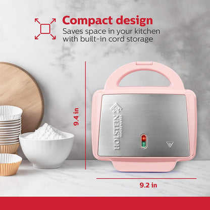 Non-Stick 6-Count Electric Cupcake Maker Machine – Bakes 6 Cupcakes, Muffins, Pizza Cups, Cinnamon Buns – Perfect for Gifts, Birthdays, Holidays, or Bake Sales, Pink