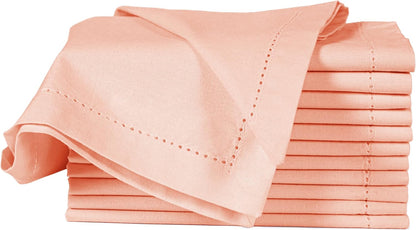Peach Cotton Cloth Napkins, 18x18 in., 12-Pack