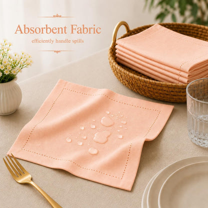 Peach Cotton Cloth Napkins, 18x18 in., 12-Pack