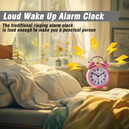 ® Super Loud Twin Bell Alarm Clock for Heavy Sleepers,4.5 Inch