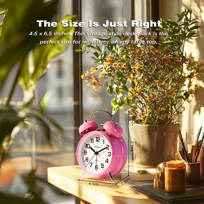 ® Super Loud Twin Bell Alarm Clock for Heavy Sleepers,4.5 Inch
