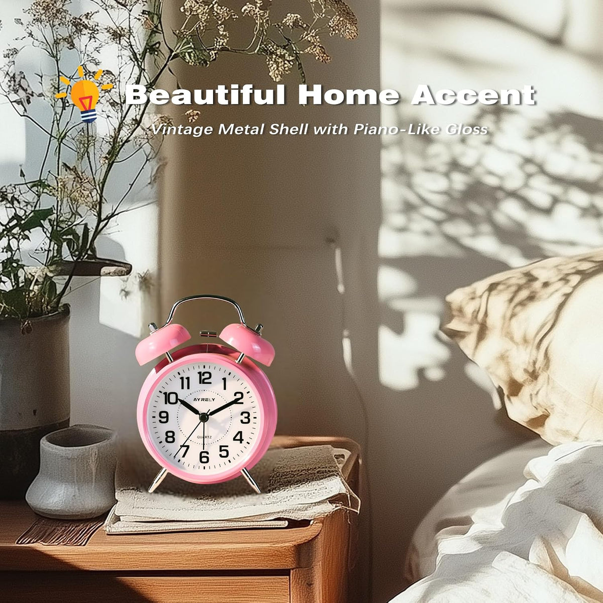® Super Loud Twin Bell Alarm Clock for Heavy Sleepers,4.5 Inch