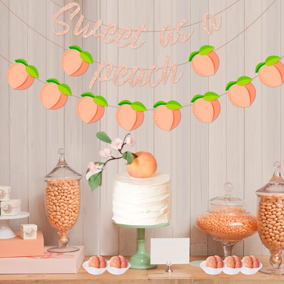 Peach Party Decoration Sweet As A Peach Banner Peaches Birthday Baby Shower Decoration Pink Peaches Garland Fruit Bachelorette Decor for Summer Fruit Baby Shower, Birthday Decorations