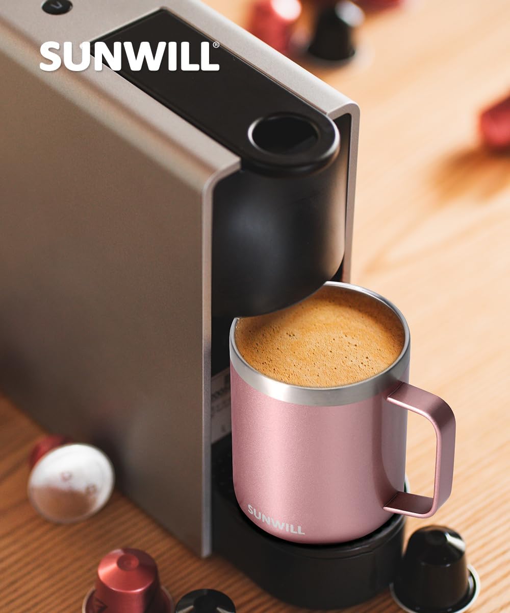 Travel Coffee Mug with Lid, 14 oz Insulated Stainless Steel