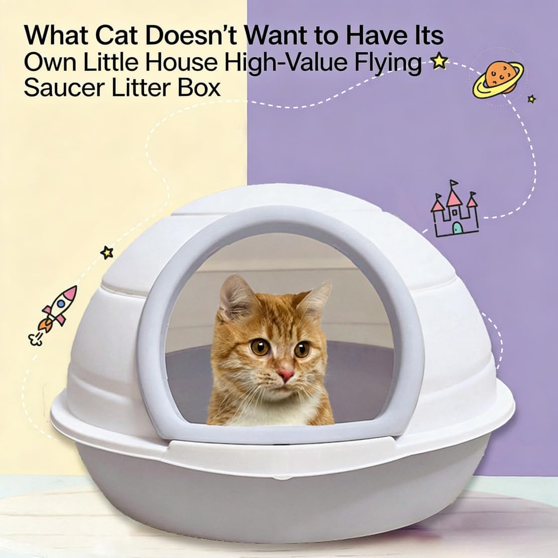 Hooded Cat Litter Box Enclosed Cat Toilet Pet Supplies Two Way Movable Door Portable with Pet Litter Tray Sandbox (Pink)
